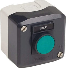 Schneider Electric - 1 Operator, Flush Pushbutton Control Station - Start (Legend), Momentary Switch, NO Contact, NEMA 1, 13, 4, 4X - Exact Tool & Supply