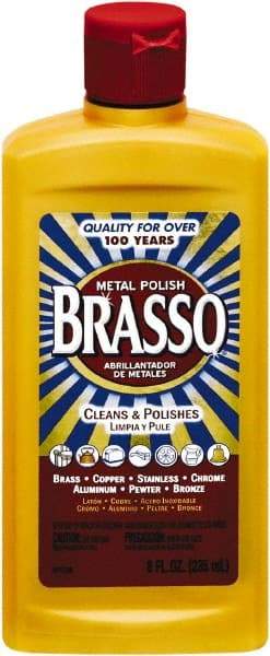 Brasso - 8 Fluid Ounce Liquid Metal Polish - Unscented, Bottle - Exact Tool & Supply