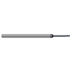 Variable Helix End Mills for Free Machining Steels - 0.0250″ Cutter Diameter × 0.0380″ Length of Cut × 0.1250″ (1/8″) Reach Carbide Square End Mill for Free Machining Steels, 3 Flutes, AlTiN Coated - Exact Tool & Supply
