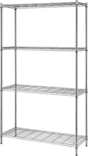 Quantum Storage - 4 Shelf Wire Shelving Unit - 36" Wide x 18" Deep x 72" High, - Exact Tool & Supply