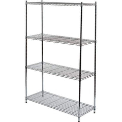 Quantum Storage - 4 Shelf Wire Shelving Unit - 48" Wide x 18" Deep x 72" High, - Exact Tool & Supply