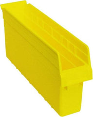 Quantum Storage - 17-7/8" Deep, Yellow Polypropylene Hopper Shelf Bin - 8" High x 4-3/8" Wide x 17-7/8" Long - Exact Tool & Supply