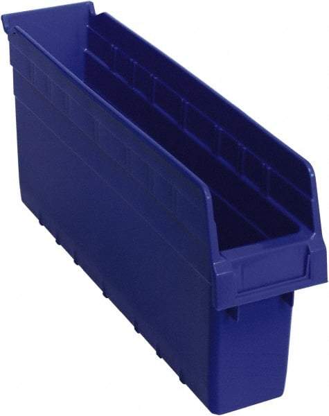 Quantum Storage - 17-7/8" Deep, Blue Polypropylene Hopper Shelf Bin - 8" High x 4-3/8" Wide x 17-7/8" Long - Exact Tool & Supply