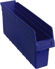 Quantum Storage - 17-7/8" Deep, Blue Polypropylene Hopper Shelf Bin - 8" High x 4-3/8" Wide x 17-7/8" Long - Exact Tool & Supply