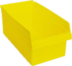 Quantum Storage - 17-7/8" Deep, Yellow Polypropylene Hopper Shelf Bin - 8" High x 11-1/8" Wide x 17-7/8" Long - Exact Tool & Supply