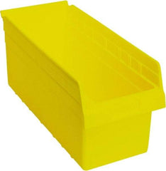 Quantum Storage - 17-7/8" Deep, Yellow Polypropylene Hopper Shelf Bin - 8" High x 8-3/8" Wide x 17-7/8" Long - Exact Tool & Supply
