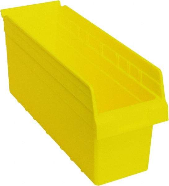 Quantum Storage - 17-7/8" Deep, Yellow Polypropylene Hopper Shelf Bin - 8" High x 6-5/8" Wide x 17-7/8" Long - Exact Tool & Supply
