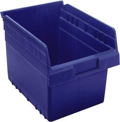 Quantum Storage - 11-5/8" Deep, Blue Polypropylene Hopper Shelf Bin - 8" High x 8-3/8" Wide x 11-5/8" Long - Exact Tool & Supply