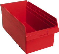 Quantum Storage - 17-7/8" Deep, Red Polypropylene Hopper Shelf Bin - 8" High x 11-1/8" Wide x 17-7/8" Long - Exact Tool & Supply