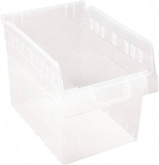 Quantum Storage - 11-5/8" Deep, Clear Polypropylene Hopper Shelf Bin - 8" High x 8-3/8" Wide x 11-5/8" Long - Exact Tool & Supply