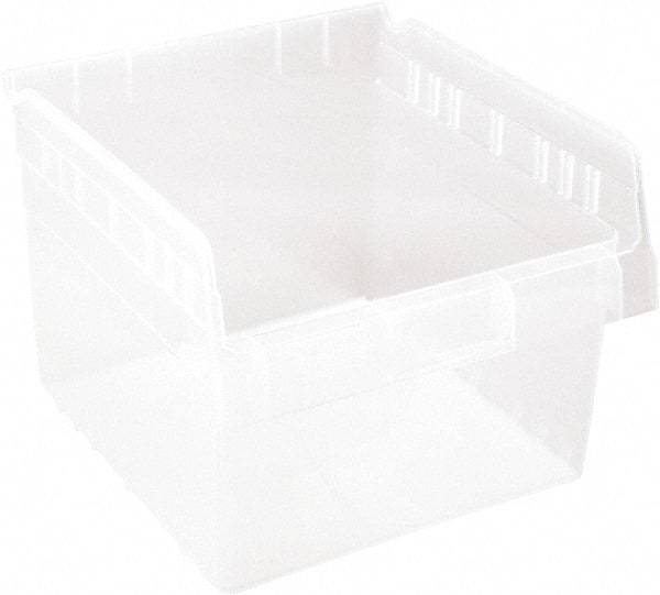 Quantum Storage - 11-5/8" Deep, Clear Polypropylene Hopper Shelf Bin - 8" High x 11-1/8" Wide x 11-5/8" Long - Exact Tool & Supply