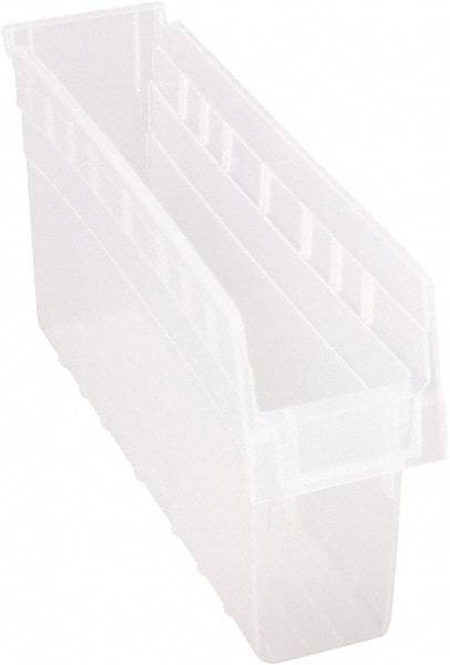 Quantum Storage - 17-7/8" Deep, Clear Polypropylene Hopper Shelf Bin - 8" High x 4-3/8" Wide x 17-7/8" Long - Exact Tool & Supply