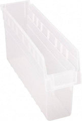 Quantum Storage - 17-7/8" Deep, Clear Polypropylene Hopper Shelf Bin - 8" High x 4-3/8" Wide x 17-7/8" Long - Exact Tool & Supply