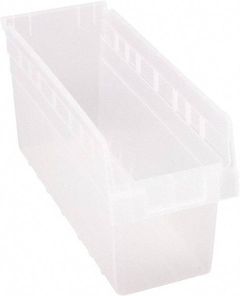 Quantum Storage - 17-7/8" Deep, Clear Polypropylene Hopper Shelf Bin - 8" High x 6-5/8" Wide x 17-7/8" Long - Exact Tool & Supply