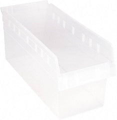 Quantum Storage - 17-7/8" Deep, Clear Polypropylene Hopper Shelf Bin - 8" High x 8-3/8" Wide x 17-7/8" Long - Exact Tool & Supply