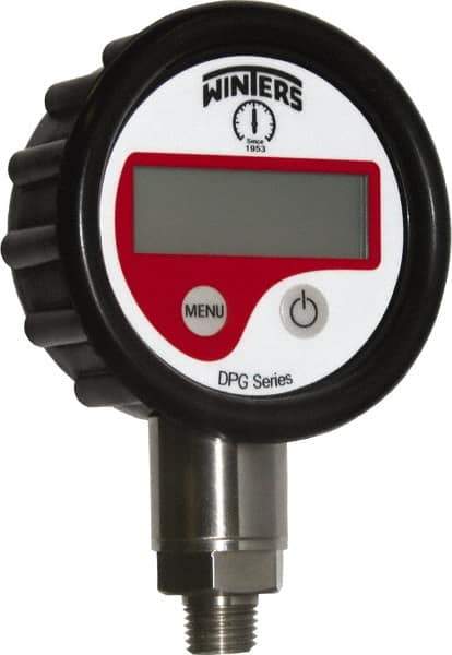 Winters - 2-1/2" Dial, 1/4 Thread, 0-10,000 Scale Range, Pressure Gauge - Lower Connection Mount, Accurate to 0.01% of Scale - Exact Tool & Supply