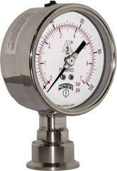 Winters - 4" Dial, 1-1/2 Thread, 0-100 Scale Range, Pressure Gauge - Lower Connection Mount, Accurate to 0.01% of Scale - Exact Tool & Supply