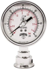 Winters - 4" Dial, 1-1/2 Thread, 0-60 Scale Range, Pressure Gauge - Lower Connection Mount, Accurate to 0.01% of Scale - Exact Tool & Supply