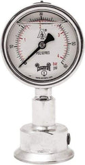 Winters - 2-1/2" Dial, 1-1/2 Thread, 0-60 Scale Range, Pressure Gauge - Lower Connection Mount, Accurate to 1.5% of Scale - Exact Tool & Supply
