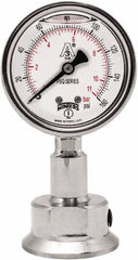 Winters - 2-1/2" Dial, 1-1/2 Thread, 0-160 Scale Range, Pressure Gauge - Lower Connection Mount, Accurate to 1.5% of Scale - Exact Tool & Supply