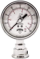 Winters - 4" Dial, 1-1/2 Thread, 0-160 Scale Range, Pressure Gauge - Lower Connection Mount, Accurate to 0.01% of Scale - Exact Tool & Supply
