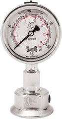 Winters - 2-1/2" Dial, 1-1/2 Thread, 0-200 Scale Range, Pressure Gauge - Lower Connection Mount, Accurate to 1.5% of Scale - Exact Tool & Supply
