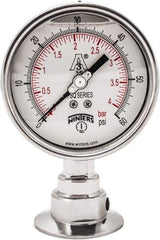 Winters - 4" Dial, 2 Thread, 0-60 Scale Range, Pressure Gauge - Lower Connection Mount, Accurate to 0.01% of Scale - Exact Tool & Supply