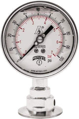 Winters - 4" Dial, 2 Thread, 0-100 Scale Range, Pressure Gauge - Lower Connection Mount, Accurate to 0.01% of Scale - Exact Tool & Supply