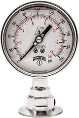Winters - 4" Dial, 2 Thread, 0-200 Scale Range, Pressure Gauge - Lower Connection Mount, Accurate to 0.01% of Scale - Exact Tool & Supply