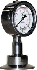 Winters - 2-1/2" Dial, 2 Thread, 0-200 Scale Range, Pressure Gauge - Lower Connection Mount, Accurate to 1.5% of Scale - Exact Tool & Supply