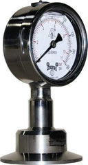 Winters - 2-1/2" Dial, 2 Thread, 0-160 Scale Range, Pressure Gauge - Lower Connection Mount, Accurate to 1.5% of Scale - Exact Tool & Supply