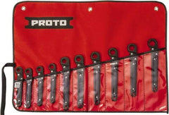 Proto - 10 Piece, 10mm to 19mm, 12 Point Ratcheting Flare Nut Set - Metric Measurement Standard, Black Oxide Finish - Exact Tool & Supply