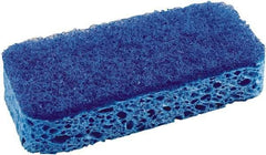 SOS - 4-1/2" Long x 2-1/2" Wide x 0.09" Thick Scouring Sponge - Heavy-Duty, Dark Blue/Light Blue - Exact Tool & Supply