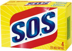 SOS - Steel Wool Scouring Soap Pad - Heavy-Duty, Blue/Gray - Exact Tool & Supply
