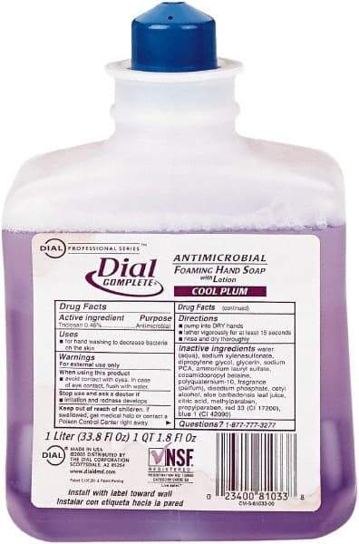 Dial - 1 L Bottle Foam Soap - Purple, Plum Scent - Exact Tool & Supply