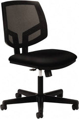 Hon - 38-1/2" High Task Chair with Synchro-Tilt - 24" Wide x 25" Deep, 100% Polyester Seat, Black - Exact Tool & Supply