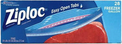Ziploc - 30 Piece, 1 Gallon Capacity, 9.6 Inch Wide x 12.1 Inch High, Ziploc Freezer Bag - 9 Pack, 2.7 mil Thick, Plastic - Exact Tool & Supply