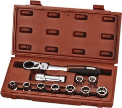 Paramount - 11 Piece 3/4" Drive Deep Well Socket Set - 12 Points, 3/8" to 3/4" Range, Inch Measurement Standard - Exact Tool & Supply