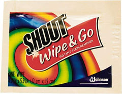 Shout - Pre-Moistened General Purpose Wipes - Packet, 4-3/4" x 5-7/8" Sheet Size, White - Exact Tool & Supply