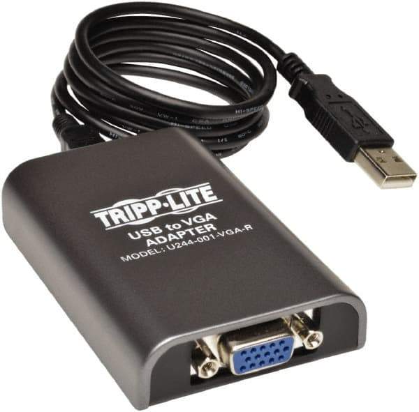Tripp-Lite - Dual-Monitor Adapter - USB Connector, Black, Use with Cabling and Video Applications - Exact Tool & Supply