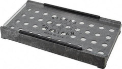 Made in USA - 40 Collet, ER11 Plastic Collet Rack and Tray - 4-3/8 Inch Wide x 1-1/4 Inch High x 8-1/4 Inch Long, Clear Sliding Lid - Exact Tool & Supply