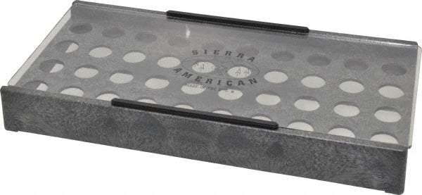Made in USA - 40 Collet, ER20 Plastic Collet Rack and Tray - 6 Inch Wide x 1-5/8 Inch High x 12-1/4 Inch Long, Clear Sliding Lid - Exact Tool & Supply