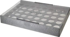 Made in USA - 40 Collet, ER32 Plastic Collet Rack and Tray - 9-1/2 Inch Wide x 2-1/8 Inch High x 13-5/8 Inch Long, Clear Sliding Lid - Exact Tool & Supply