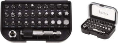 VEGA Industries - 32 Piece, 1/4" Drive Screwdriver Bit Set - #0 to #3 Phillips, 5/64 to 5/16" Hex, T10 to T40 Torx, #1 to #3 Square Recess - Exact Tool & Supply