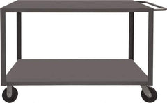 Durham - 4,000 Lb Capacity, 36" Wide x 48" Long x 37-1/2" High Heavy Duty Service Cart - 2 Shelf, Steel, 2 Rigid/2 Swivel Casters - Exact Tool & Supply