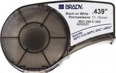 Brady - 0.439" Wide x 84" Long, White Heat Shrinkable Polyolefin Heat Shrink Tubing - For BMP21 Plus Portable Label Printer, IDPAL Handheld Label Maker - Exact Tool & Supply