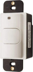 Hubbell Wiring Device-Kellems - 400 Square Ft. Coverage, Infrared Motion Sensor Wall Switch - 800 at 120 V Incandescent, 1,000 at 120 V and 1,800 at 277 V Fluorescent, 120 to 277 VAC, White - Exact Tool & Supply