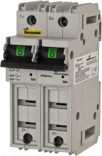 Cooper Bussmann - 125VDC & 600VAC, 2 Pole, Open Fused Cam & Disconnect Switch - 2 Wires - Exact Tool & Supply