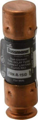 Cooper Bussmann - 125 VDC, 250 VAC, 15 Amp, Time Delay General Purpose Fuse - Fuse Holder Mount, 50.8mm OAL, 20 at DC, 200 (RMS) kA Rating, 14.3mm Diam - Exact Tool & Supply