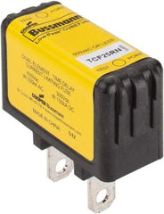 Cooper Bussmann - 300 VDC & 600 VAC, 25 Amp, Time Delay General Purpose Fuse - Plug-in Mount, 47.75mm OAL, 100 at DC, 200 (CSA RMS), 300 (UL RMS) kA Rating - Exact Tool & Supply